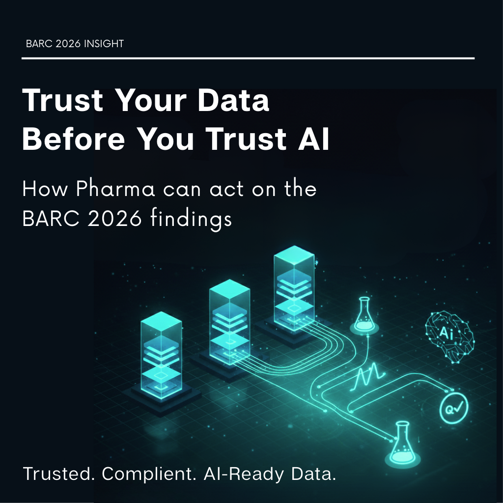 AI-ready data in Pharma – visual showing unified lab and QC data flows for AI adoption.